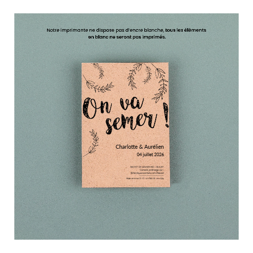 On va semer - Sachets de graines personnalisÃ©s mariage champÃªtre