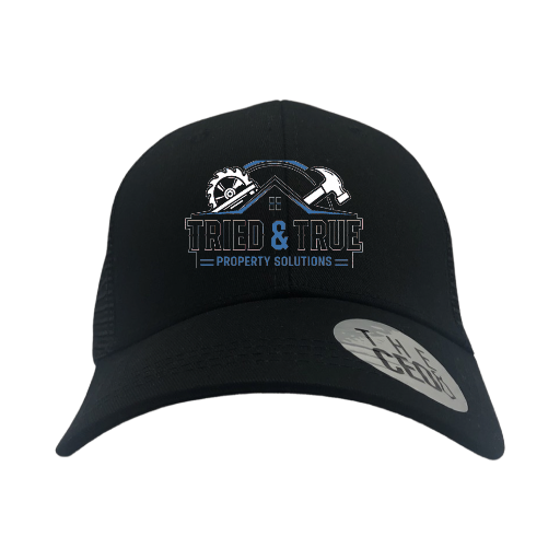 Customizable Embroidery Logo Trucker Hat - Black