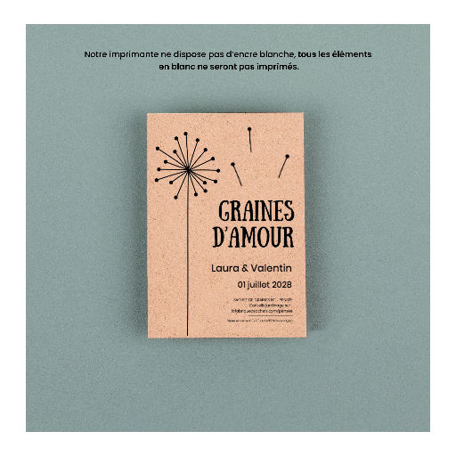 Graines d'amour -  Sachets de graines personnalisÃ©s mariage champÃªtre